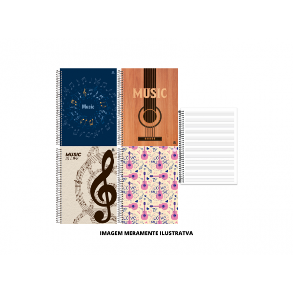 CADERNO - ANIMATIVA - UNIV CD 1M 80F MUSICA